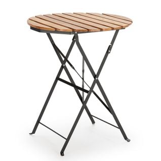 Table De Jardin Pliante Ambar En Bois Et Métal Noir