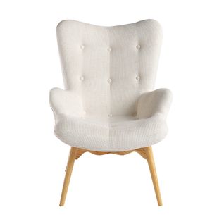 Fauteuil Rembourré En Tissu Capitonné 5023