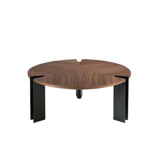 Table Basse En Noyer Et Acier Noir 2113