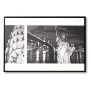 New York Liberty - Tableau Décoratif 40 X 60 Cadre Noir