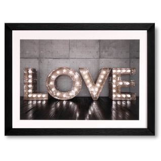 Love Lights - Tableau Décoratif 30 X 40 Cadre Noir