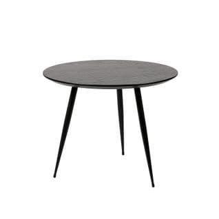 Ove - Table Basse Avec Plateau Laqué Noir Et Pieds En Métal Noir