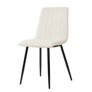 Omala - Omala-chaise De Salle À Manger Avec Pieds Tapissés Beige Et Assise Noire