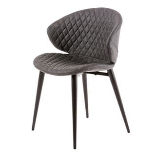 Chaise De Salle à Manger Tapissée Grise Avec Revêtement En Éco-cuir Gris