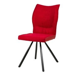 Hanima - Hanima - Chaise De Salle À Manger Rouge Avec Pieds Noirs