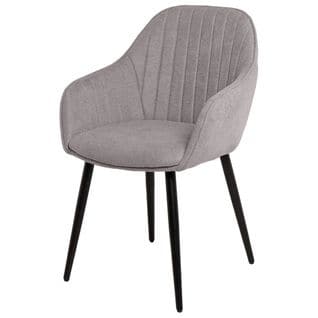 Chaise De Salle à Manger Ou De Bureau Avec Accoudoirs Rembourrés Gris Clair