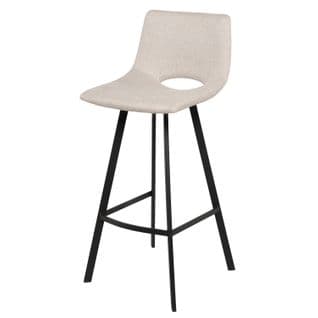 Tabouret Haut Beige Avec Pieds Noirs