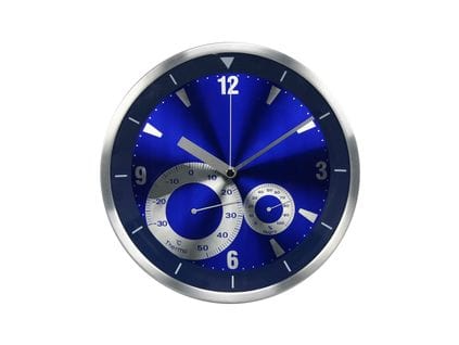 Horloge Murale Analogique Mesure De La Température Et De L'humidité En Couleur Bleue