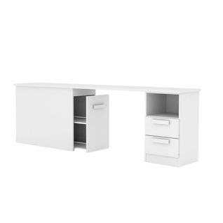 Bureau + Rangement 90 Aggloméré Blanc Abs 76,5x202x45cm