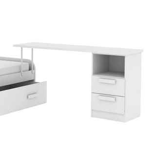 Bureau + Bloc Tiroir Aggloméré Blanc Abs 76,5x150x46cm