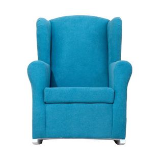 Fauteuil À Bascule En Polyester Bleu 90x69x60cm