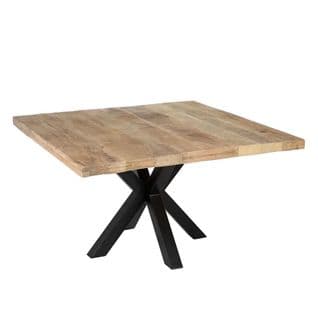 Table à Manger Carrée Bois Et Métal 130cm Ernest