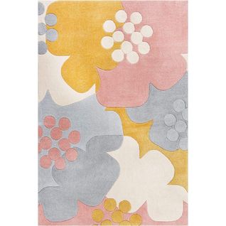 Tapis De Salon Floral En Polyester - Multicolore - 160x230 Cm