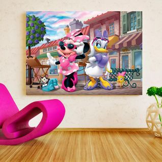 Poster XXL Intisse Minnie Et Daisy En Ville Disney 155x115 Cm