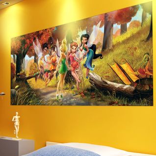 Poster Géant Disney Fairies La Forêt D’automne Intisse 202x90 Cm