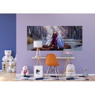 Poster Géant Intissé - Disney La Reine Des Neiges 2 - Modèle Anna Et Elsa Dans La Vallée 202 Cm X 90