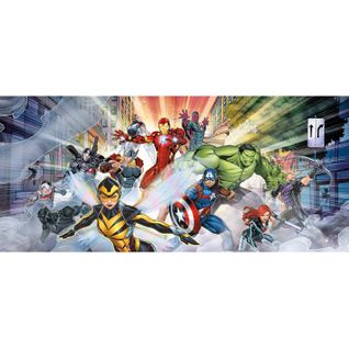 Poster Géant - Intissé Disney Marvel Avengers Au Combat- 202 Cm X 90 Cm