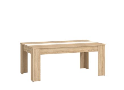 Table basse L.90 cm MARENGO imitation chêne et blanc