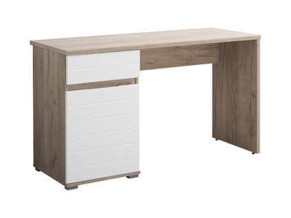 bureau 1 porte 1 tiroir ELAN imitation chêne et blanc