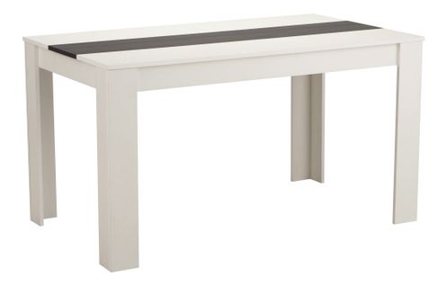Table à manger L.132,5 cm DOMUS Blanc et imitation bois noir