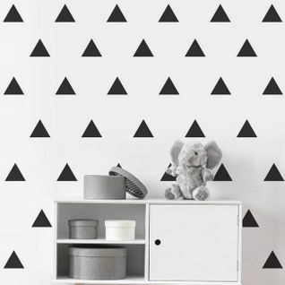 Sticker Triangle - Triangles - Pour Enfants - Pour Mur - Noir En Vinyle, 24 X 0,15 X 29 Cm