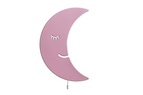 Applique Smiling Moon - Rose En Mdf, 25 X 3 X 40 Cm, 1 X LED Strip, Max 14,4 W, 600lm
