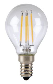 Ampoule Pera Transparent En Métal, Verre, 4,5 X 4,5 X 7,8 Cm, 1 X E14, 4w, 400lm, 2800k