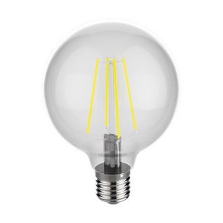 Ampoule Globo Transparent En Métal, Verre, 6 X 6 X 10,8 Cm, 1 X E27, 24w, 240lm, 2800k