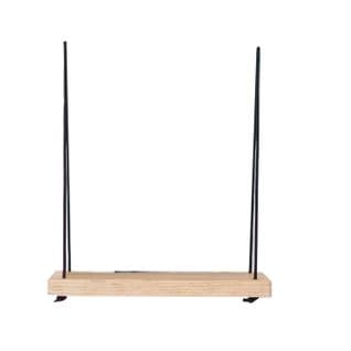 Étagère Murale Suzoun L40xh50cm Bois Massif Clair Et Corde Noir