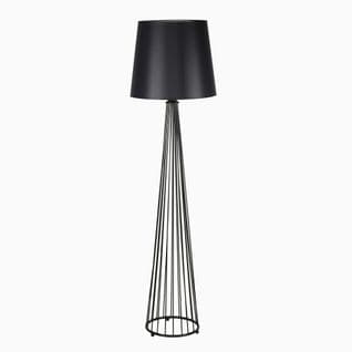 Lampadaire Pied Filaire Cône Accensa 165cm Tissu Et Métal Noir