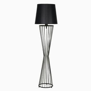 Lampadaire Pied Filaire Sablier Accensa 165cm Tissu Et Métal Noir