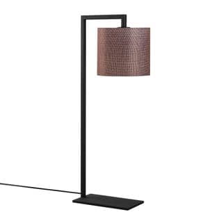 Lampe à Poser Comus H65cm Métal Noir Et Tissu Marron