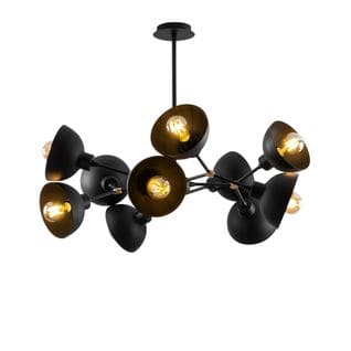 Lustre Ramifié Bras Y 10 Lampes Chuck D75cm Métal Noir