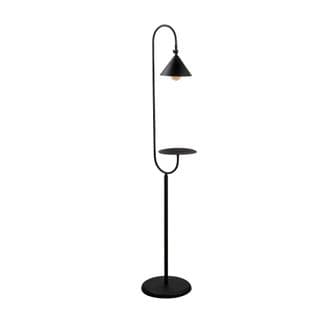 Lampadaire Avec Tablette Ichiro 155cm Métal Noir Et Or