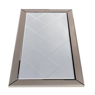 Miroir Décoratif Lyame L65xh130cm Verre Motif Losange Argent