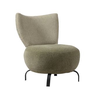 Lot De 2 Fauteuils Regina Tissu Dossier à Petits Carreaux Et Assise Uni Vert