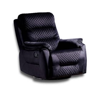 Fauteuil Relax Contemporain Tajo Tissu Matelassé Noir