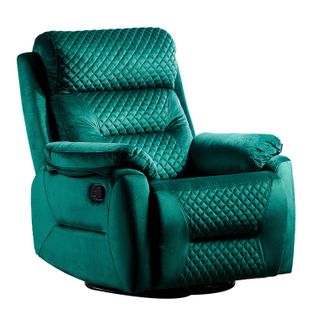 Fauteuil Relax Contemporain Tajo Tissu Matelassé Vert