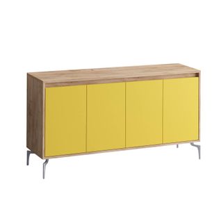 Buffet Haut Umar 140cm Jaune Et Chêne Clair