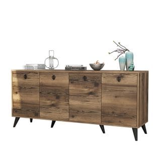 Buffet Bas 4 Tiroirs Bergerat 180cm Bois Foncé