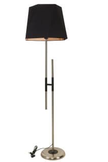 Lampadaire En H Extrudis H165cm Tissu Noir Et Or Rose Et Métal Noir Et Bronze