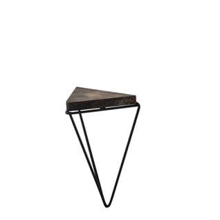 Étagère Murale Design Wingstar L20xh30cm Bois Massif Foncé Et Métal Noir