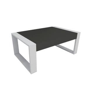 Table Basse Isu L90xh40cm Bois Blanc Et Anthracite