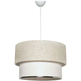 Suspension Clara Base Blanc Avec Abat-jour Ø30cm Bicolore Beige Et Blanc