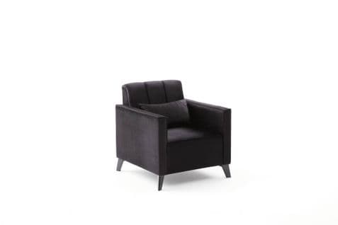 Fauteuil Moderne Ovia Velours Noir