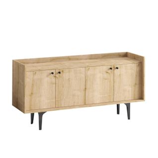 Buffet Bas 4 Portes Erebos 150cm Chêne Clair