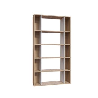 Étagère Bibliothèque Cerok L90cm Chêne Clair Et Blanc