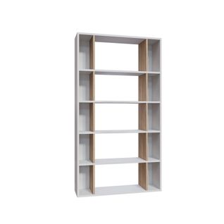 Étagère Bibliothèque Cerok L90cm Blanc Et Chêne Clair