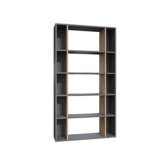 Étagère Bibliothèque Cerok L90cm Anthracite Et Chêne Clair