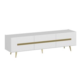 Meuble TV Parana L180cm Blanc Et Or